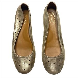 Kork-Ease Perforated Gold Nessa Ballet Flats